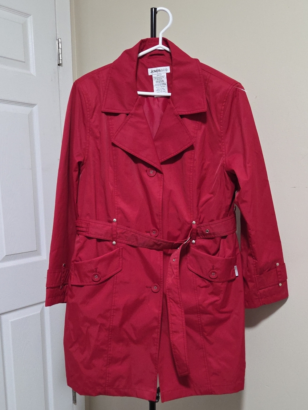 Jones&Co Red Belted Trench Coat